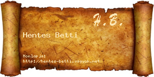 Hentes Betti névjegykártya
